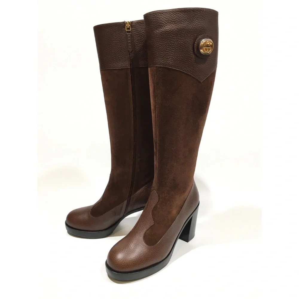 Gucci Brown Heeled Boots - Picture 4 of 10